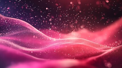 Abstract Pink and White Glittering Wave Background