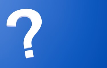3D素材_クエスチョンマーク_青
