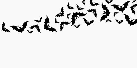 Naklejka premium halloween background with copy space area, design with bat pattern. template for banner, greeting card, flyer, social media, web