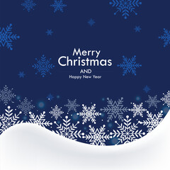 Vector of Christmas snowflakes on blue background for winter season