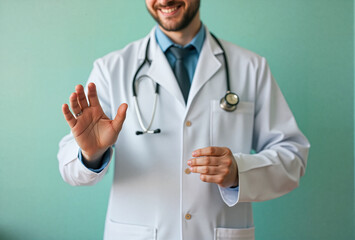 Male doctor. Created with AI. High quality upscale and postproduction.