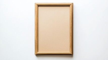 Fototapeta premium Close up view of empty brown paper book and empty wooden photo frame isolated on white background. Ai generated image