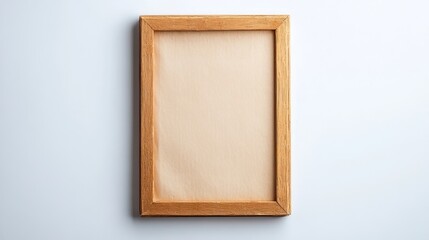 Fototapeta premium Close up view of empty brown paper book and empty wooden photo frame isolated on white background. Ai generated image