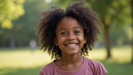 Black Girl Smiling Pretty Portrait Hairdo Natural