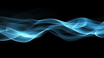 Swirling blue smoke on a black background