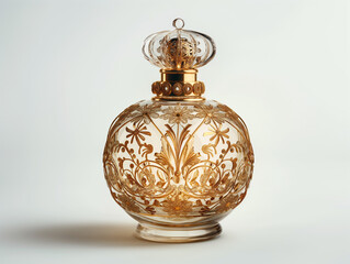 Vintage-Inspired Round Perfume Bottle with Exquisite Detailing