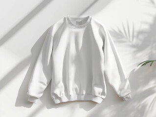 Simple Yet Chic: Solid Color Flat Knit Sweater Mockup in Relaxed Fit