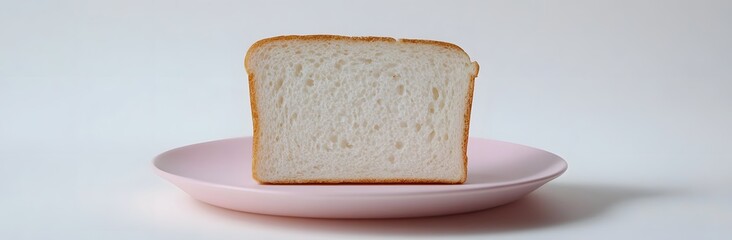Slice of Bread on Pink Plate