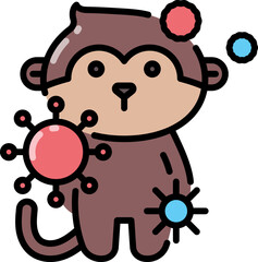 Monkey pox virus line icon