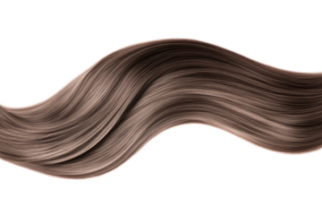 High-Quality PNG of Brown shiny hair wave, Isolated on White Background – High Resolution