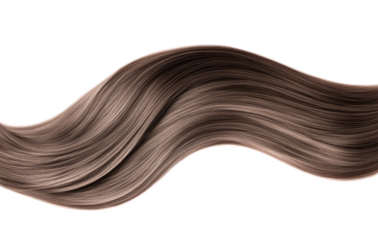 High-Quality PNG of Brown shiny hair wave, Isolated on White Background – High Resolution