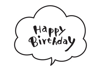 手書きのふきだしとメッセージ　Happy Birthday