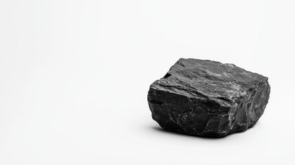 Naklejka premium Simple stone object showcased against a pure white background for clear presentation. The clean white background contrasts perfectly with the natural stone texture.