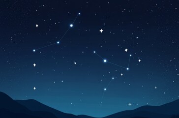 Fototapeta premium the constellation set against a night sky background with star line