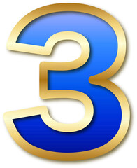 Capital Letter  with Golden Blue Color