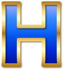 Capital Letter  with Golden Blue Color