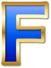 Capital Letter  with Golden Blue Color