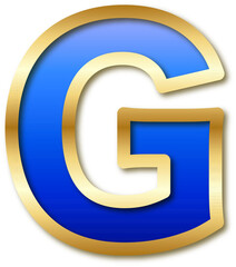 Capital Letter  with Golden Blue Color