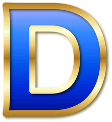 Capital Letter  with Golden Blue Color