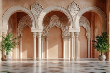 Obraz premium Ornate white arches with intricate carvings