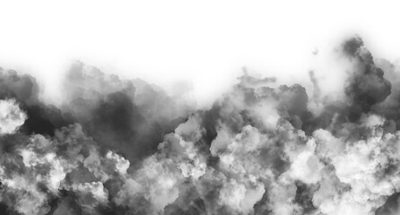 Heavy Dark Smoke Swirl on transparent background