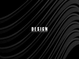 Abstract futuristic dark black background with wave design. Realistic 3d wallpaper with luxurious flowing lines. Perfect background for posters, websites, brochures, banners, applications, etc.