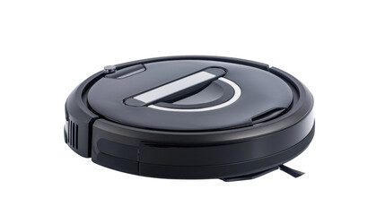 Fototapeta premium Robot mop vacuum cleaner with water tank on white background 