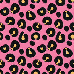 Leopard skin print. Groovy. Seamless. Abstract. Hand drawn