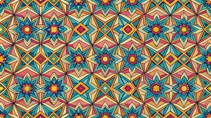 Fototapeta premium Seamless geometric abstract pattern perfect for textures, fabrics, wallpapers, and backgrounds, Geometric, Abstract
