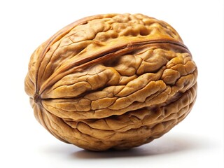 Obraz premium Organic walnut set against a pristine white background, perfect for culinary creations and nutritional highlights, showcasing its versatility and health benefits in design aesthetics.