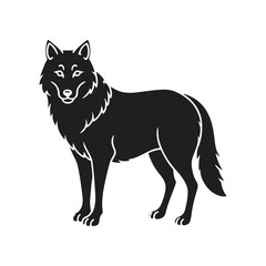 Wolf silhouette vector style illustration.