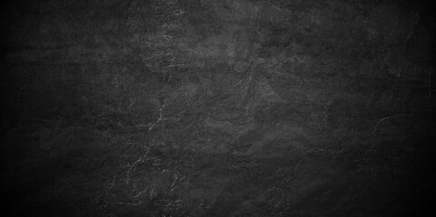 Abstract Black texture chalk board and black board background. stone concrete texture grunge backdrop background anthracite panorama. Panorama dark grey black slate background or texture.