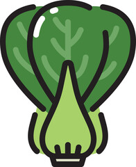 Bok choy line icon