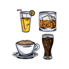 Cafe Drinks Vector Style