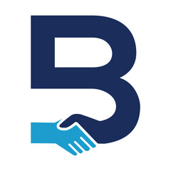 Letter B Hand Shake logo icon vector template.eps
