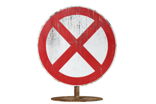 Transparent Red and White Road Sign - No Entry Symbol