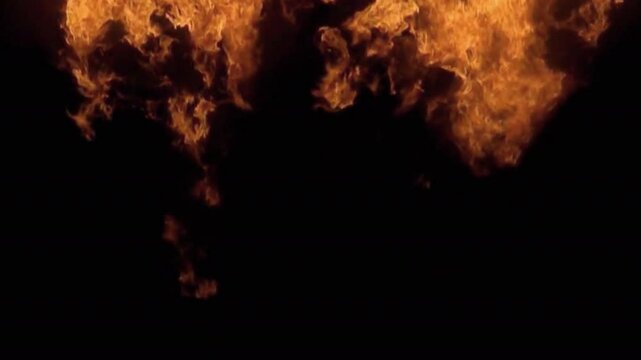 Realistic moving fire on black
