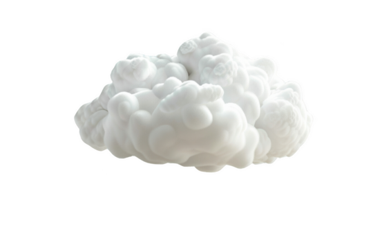 Transparent White Cloud - 3D Rendered Abstract Shape