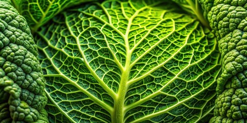 Close-up of the intricate and vibrant texture of freshly picked cabbage leaves , green, vegetable, organic, healthy, close-up