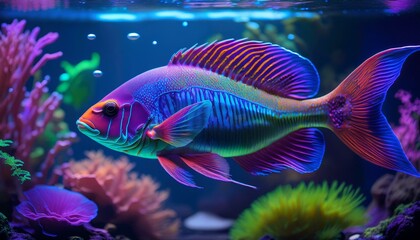 Fototapeta premium A colourful fish in aquarium