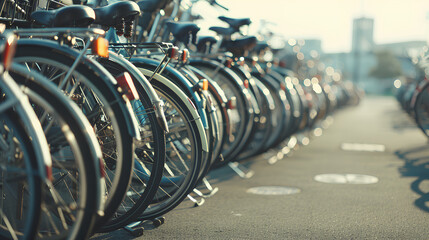 neatly arranged bicycle parking