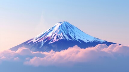 Fototapeta premium Serene View of Mount Fuji at Sunrise