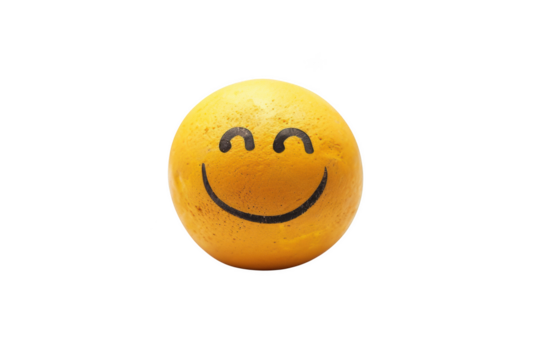 Transparent Yellow Sphere with Smiley Face - Exploring the Simple Joys of Life