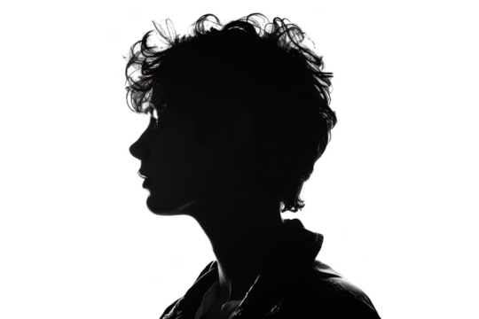 Transparent Silhouette of a Person in Profile: A Study in Shadows and Light - Powered by Adobe