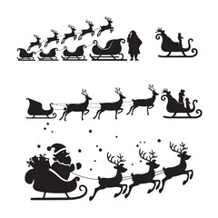 Santa Claus With Reindeer Sleigh