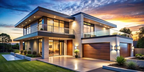 Fototapeta premium Luxurious modern smart house with sleek design and high-tech amenities, luxury, modern, smart, house, sleek