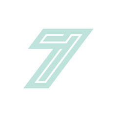Fototapeta premium Monogram 7. Number 7. Number 7 design logo. Monogram letter mark 7 logo design. Monogram design vector logo. Monogram number 7 logo design. Simple number 7 monogram. Monogram 7 design logo.
