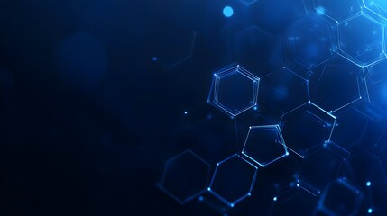 Obraz premium Abstract Blue Hexagon Network Background