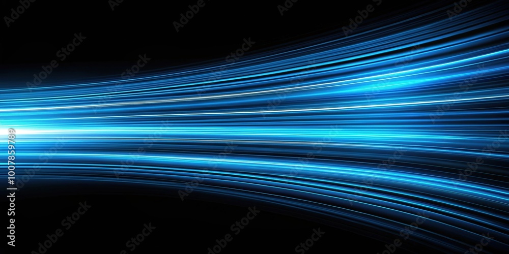 Wall mural abstract blue speed lines against a black background, speed lines, abstract, motion, speed, movement