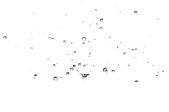 Transparent Water Droplets on Black Background